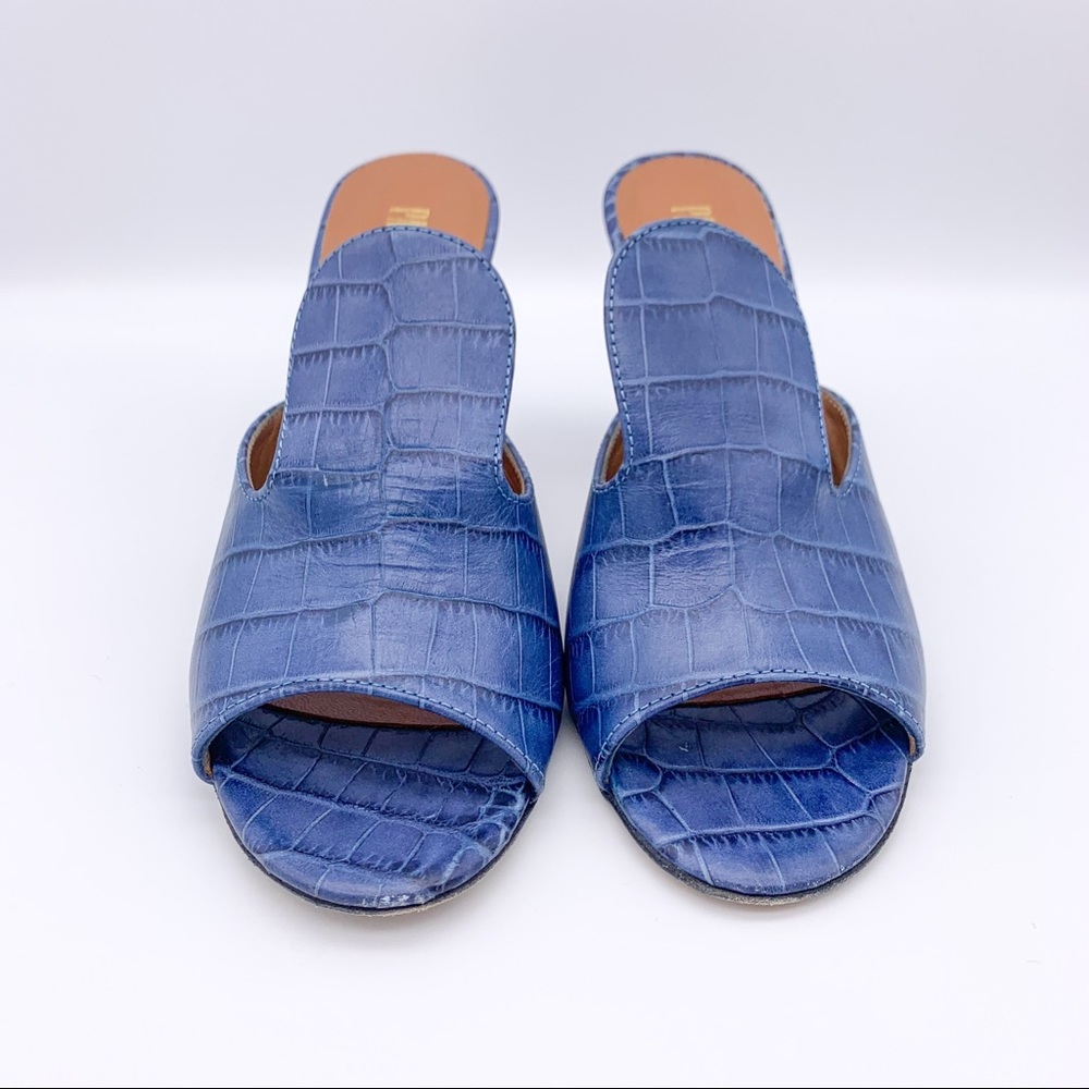 Paris Texas Embossed Leather Python Blue Heeled B… - image 4